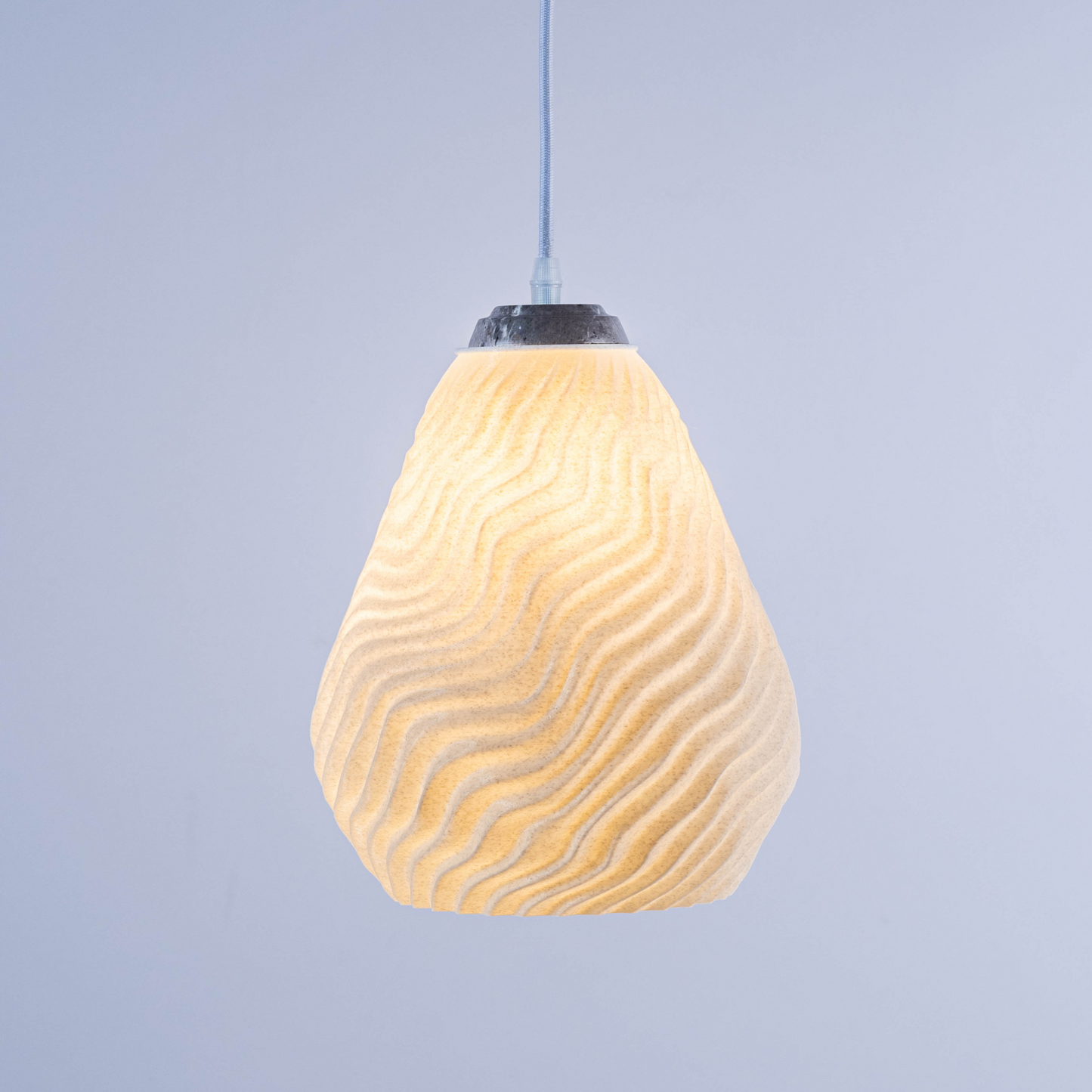 Sozori Premier White Sculptural Hanging Light with a Unique Wavy Design for Modern Interiors