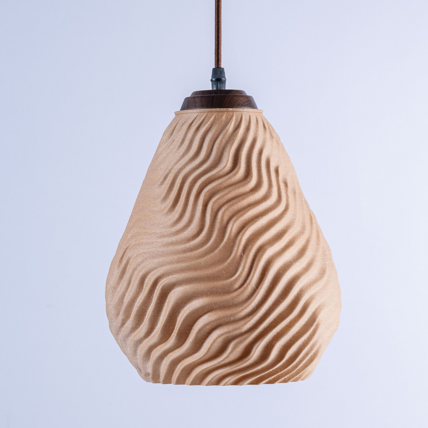 Stylish Sozori white sculptural hanging light with a textured wave design for modern decor