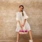 white summer dress for women featuring ruffled sleeves, perfect for casual outings