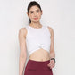 White twisted crop top by Stylera featuring a stylish knot design for a trendy look