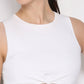 White twisted crop top by Stylera perfect for casual or active wear outfits
