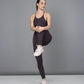 Wine netted top for women paired with high-waisted leggings in a stylish workout look