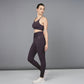 Stylera wine netted top for women paired with matching leggings for a stylish workout look