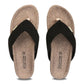 Stylera womens casual fashion flip flops in black with comfortable footbed for everyday wear