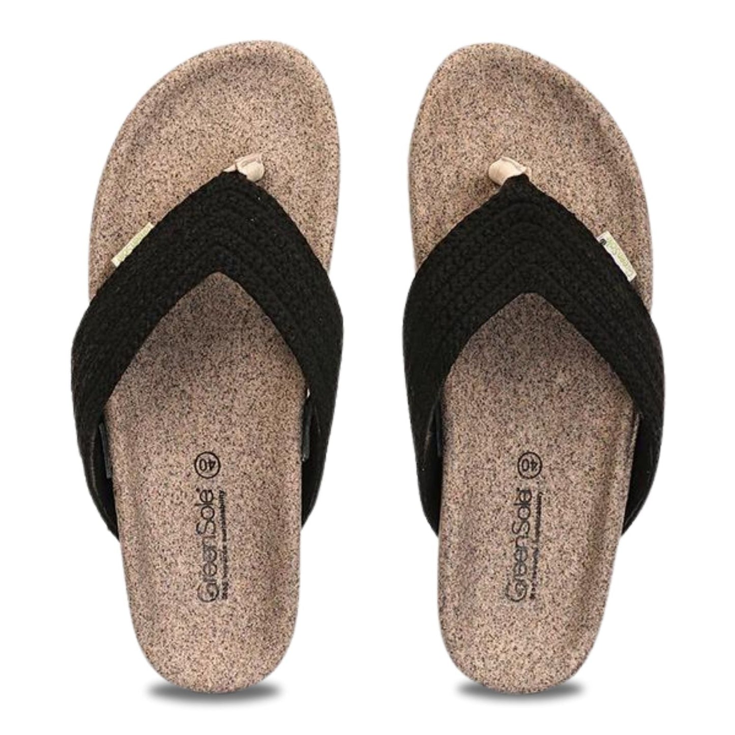 Stylera womens casual fashion flip flops in black with comfortable footbed for everyday wear