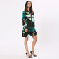 Stylera women's casual statement dress in vibrant colors featuring a button-up design and ruffled hem