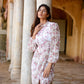 Stylera women's floral dhoti style dress with puff sleeves and a stylish slit, perfect for casual outings