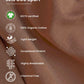 Close-up of womens graphic oversized mocha tee fabric highlighting organic cotton and stretch features