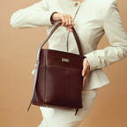 Stylera women's leather shoulder bag in rich brown color, perfect for stylish outings