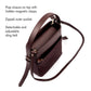 Stylera women's leather shoulder bag with flap closure and zipped outer pocket