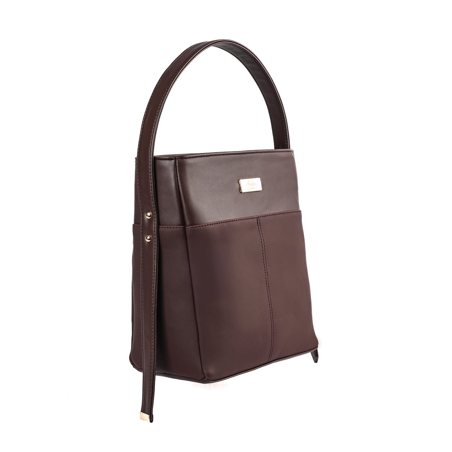 Brown women's leather shoulder bag by Stylera with stylish design and spacious pockets