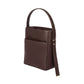 Brown women's leather shoulder bag by Stylera with a stylish bucket design