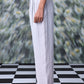 Stylera women's regular fit linen pants in light color with side pleats
