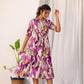 Stylera women's summer cotton dress in floral pattern featuring a button-down design and midi length