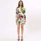 Stylera women's trendy designer dresses featuring a colorful print with a stylish button-down design