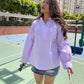 Stylera women's trendy summer tops in light purple with balloon sleeves for a stylish casual look