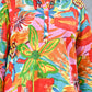 Colorful women’s tropical print co-ord set featuring a vibrant floral design