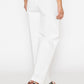 Stylera women's white wide leg trousers shown from the back with casual sneakers