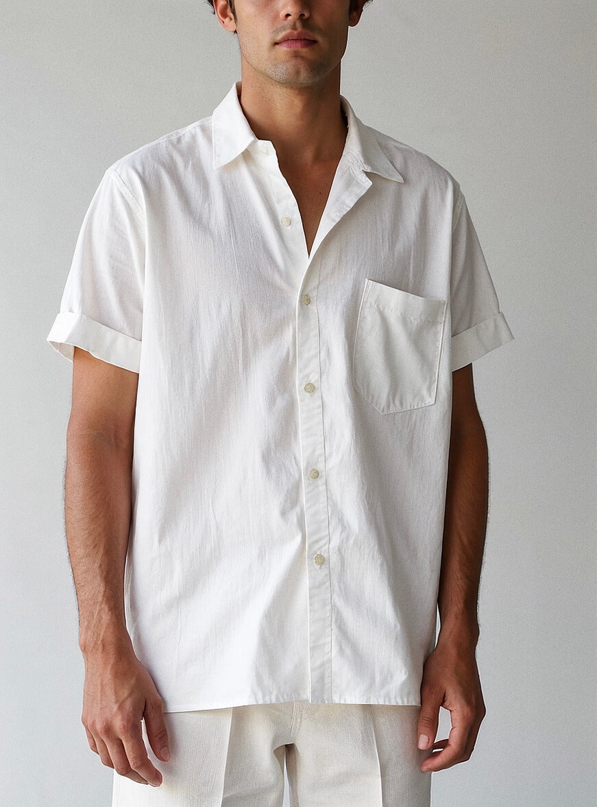 Men’s White Linen Co-ords set Breathable & Stylish Two-Piece Outfit - Adam Spirit